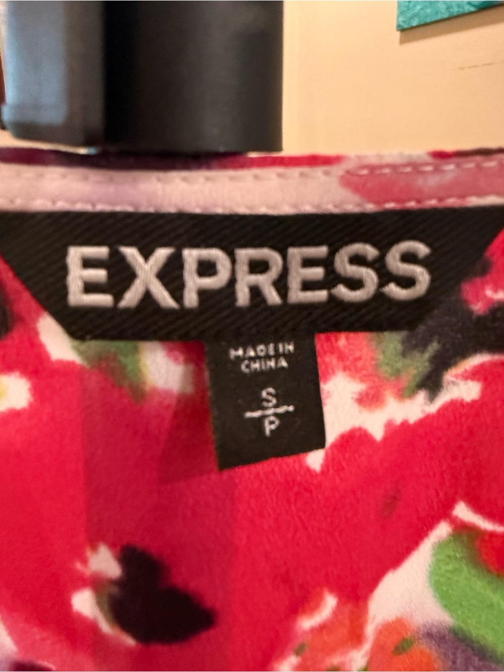 Express Pink Multi Floral Ruffle Sheath Dress - Picture 6 of 6